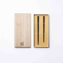 WDH ささめ箸 てなれ箸 夫婦箸 2膳セット 鉄木製