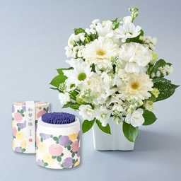 【送料無料】メモリアルアレンジメントS 線香セット（供花）