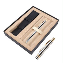 Cartier ゴールド ボールペン 専用ケース付き　名前入り CROSS クロス ATX 名入れ ボールペン & 本革ペンケース ギフト