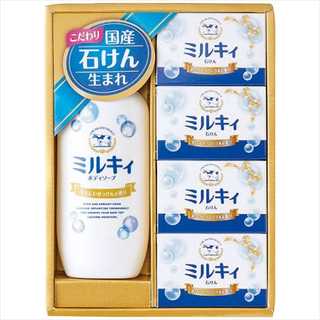 牛乳石鹸 カウブランドセレクトギフトセット (85g石けん4個・300mlボディソープ1本)