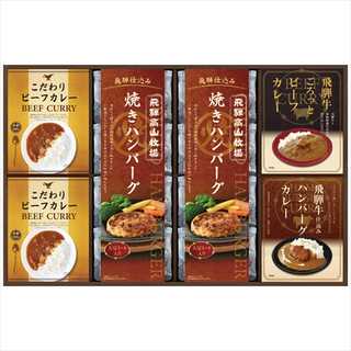 飛騨高山牧場 飛騨高山牧場焼きハンバーグ&ビーフカレーセット 6点セット(ハンバーグ×2・カレー種3×4)