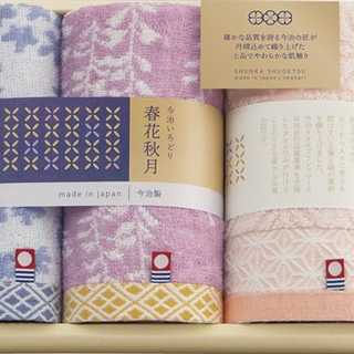 今治いろどり 春花秋月 愛媛今治 フェイスタオル2P&ハンドタオル