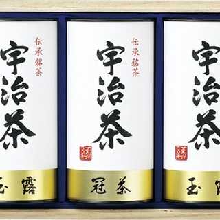 宇治茶詰合せ(伝承銘茶)木箱入 玉露・冠茶