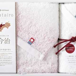 今治わたいろ 西川今治タオル フェイスタオル&ウォッシュタオル ピンク