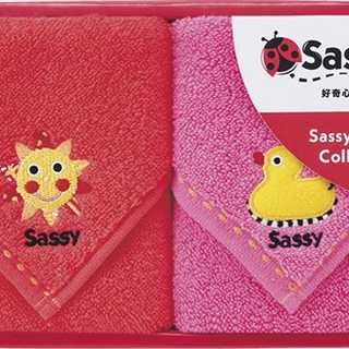 サッシー ミニタオル2P レッド&ピンク