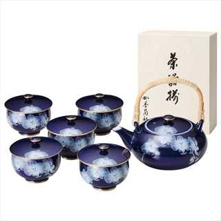 香蘭社 ルリ胡蝶蘭 茶器揃 R1202-AF