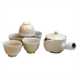 萩焼 姫土茶器揃(茶こし付) 05713
