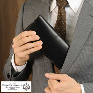 長財布 メンズ 青木鞄 本革 札入れ ブラック 黒 小銭入れなし 枯淡 COMPLEX GARDENS