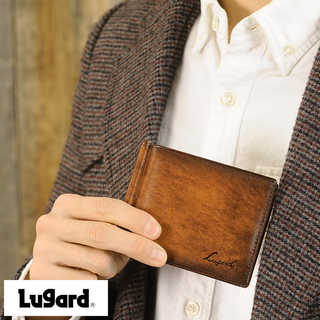 マネークリップ メンズ 本革 二つ折り財布 革 小銭入れ付き 青木鞄 Lugard G-3 薄い 札入れ