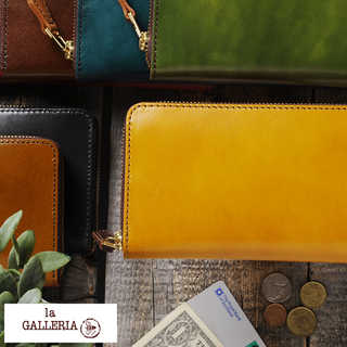 青木鞄 ラウンドファスナー長財布 メンズ 本革 la GALLERIA