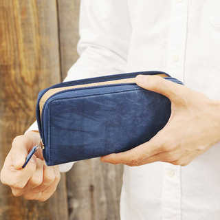 藍染 ラウンドファスナー長財布 エチオピアンヤンピー