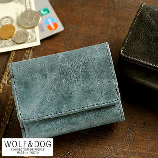 WOLF＆DOG コンパクト財布 三つ折り 馬革 ホワイトホース