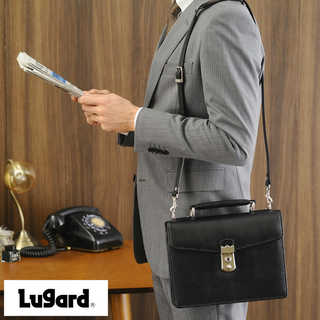 青木鞄 Lugard ミニ ブリーフケース メンズ 本革 鍵付き BALBOS ブラック