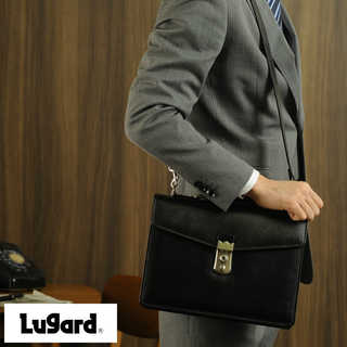 青木鞄 Lugard 鍵付きブリーフケース B5対応 BALBOS メンズ ビジネスバッグ 牛革 本革 レザー 日本製 ショルダー付き