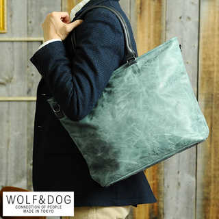 WOLF&DOG 馬革ビジネストートバッグ ホワイトホース  メンズ トートバッグ 本革 日本製 B4 大きめ