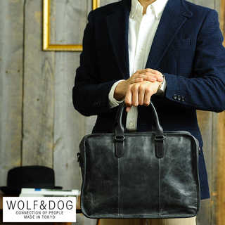 WOLF＆DOG 馬革ブリーフケース A4対応 ホワイトホース  メンズ ビジネスバッグ 本革 日本製