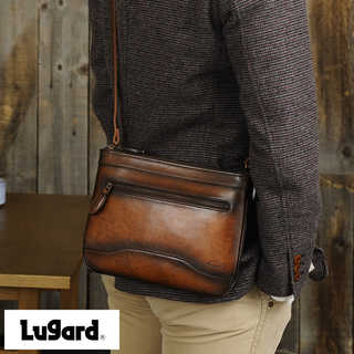 青木鞄 Lugard シャドー牛革サコッシュバッグ G-3 ブラウン