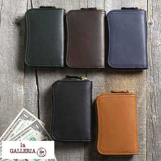 青木鞄 二つ折り財布 ラウンドファスナー 縦型 la GALLERIA Classico
