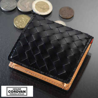 GENUINE CORDOVAN コードバン 編み込み コインケース ブラック