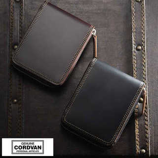 GENUINE CORDOVAN コードバン ラウンドファスナー 二つ折り財布