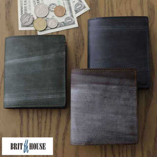 BRIT HOUSE ブライドルレザー 二つ折り財布 BOX型小銭入れ付き Bridle Leather Flat Series