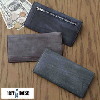 BRIT HOUSE ブライドルレザー スリム長財布 小銭入れあり Bridle Leather Flat Series