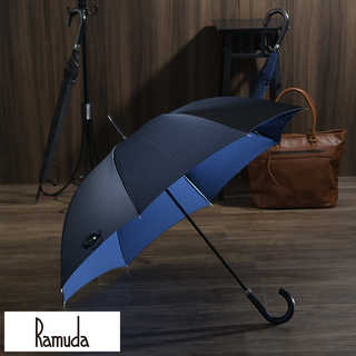 Ramuda メンズ 傘 65cm 甲州織 ピンドット ジャガード カーボン 8本骨 UV加工 細巻き 高級 雨傘 ビジネス 大人 通勤