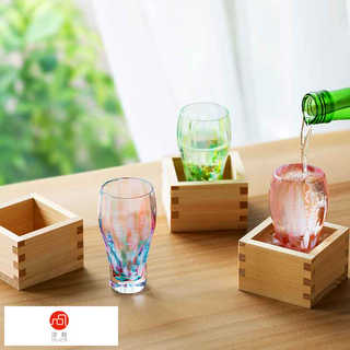 津軽びいどろ 枡酒杯 風の香 グラス こぼれ酒 セット 2点セット