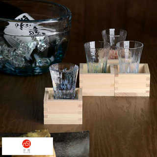 津軽びいどろ 酒器 枡酒杯 花めぐり こぼれ酒 セット 2点セット
