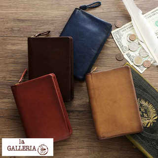 青木鞄 la GALLERIA 二つ折り ラウンドファスナー Arrosto