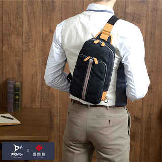 豊岡鞄 × 井原デニム メンズボディバッグ セルビッチ ネイビー