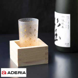 ADERIA 日本酒グラス&檜枡セット 和小紋柄  日本酒 グラス 枡 日本製 おしゃれ 和風 冷酒 日本酒好き