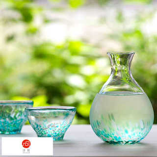 津軽びいどろ 水芭蕉 徳利 おちょこ 3点セット