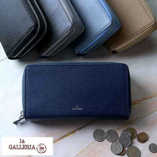 青木鞄 la GALLERIA メンズ長財布 ダブルラウンドファスナー Cervo