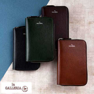 青木鞄 la GALLERIA 二つ折り財布 縦型 ラウンド ファスナー MARE