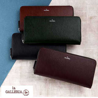 青木鞄 la GALLERIA ラウンド ファスナー メンズ長財布 MARE