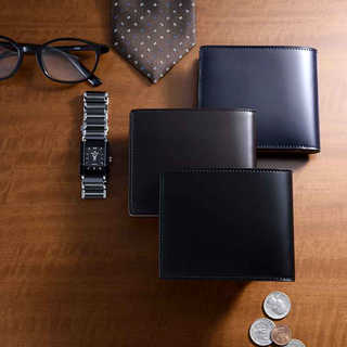 GENUINE CORDOVAN 二つ折り財布 日本製 コードバン折り財布 小銭入れあり