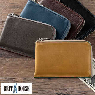 BRIT HOUSE メンズ財布 L字ジッパー ソフトアンチックレザー