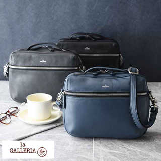 青木鞄 la GALLERIA Aperto ヨコ型 メンズショルダーバッグ ボックス