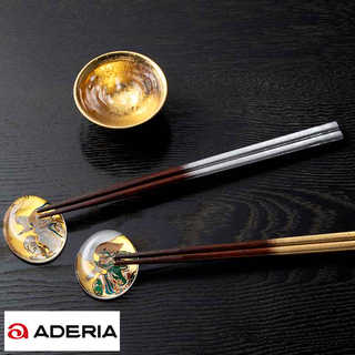 箸置き ガラス おしゃれ 日本製 ADERIA 日本を楽しむ 箸 箸置き 4点セット 風神雷神図 (箸置き 2個 若狭塗箸 2膳)