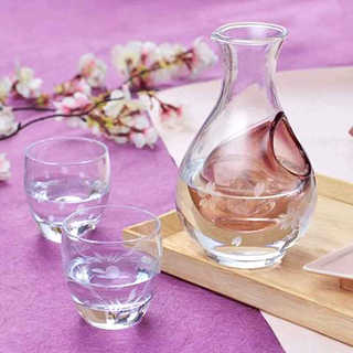 グラスコレクション 雪月花 冷酒用 3点セット ( 氷ポケット付き徳利1個+盃2個 )