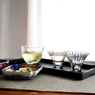 おちょこ ペア おしゃれ 日本製 江戸硝子 八千代窯 お猪口 2個セット  酒器 日本酒 ガラス 冷酒 結婚祝い