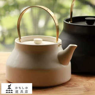 かもしか道具店 陶器製 こぶり やかん 1L