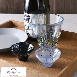 Tomi Craft 江戸硝子 うきよ さかずき 酒器 盃 片口 3個 セット