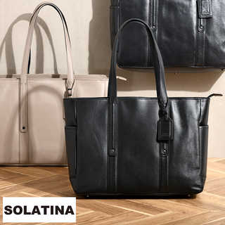 SOLATINA 14ポケット ミズシボ型押しレザートートバッグ