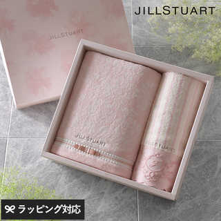 JILL STUART ジルスチュアート エレガンスフルール フェイスタオル1枚・バスタオル1枚 ピンク NR-03008