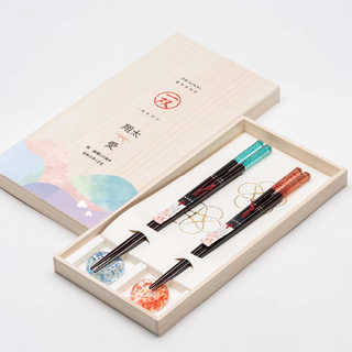 名入れ 一双　夫婦箸 お箸＆箸置きセット［ 潮風 ］ 