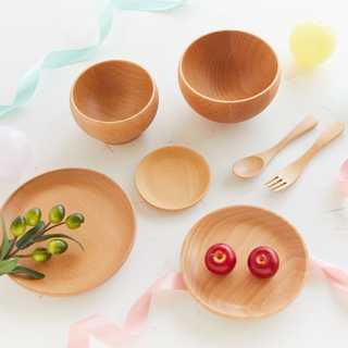 【名入れ】北欧産 ブナの木 子供食器7点セット