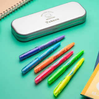 名入れペンケース付 こすると消える PILOT フリクションライト 蛍光ペン 6本セット [通常カラー]