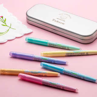 名入れペンケース付 こすると消える PILOT フリクションライト 蛍光ペン 6本セット [ソフトカラー]